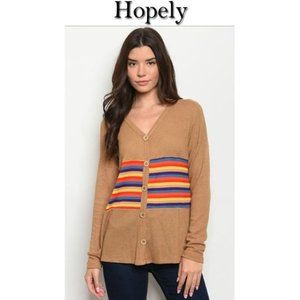 Hopely Waffle Print Top Size Large NWT